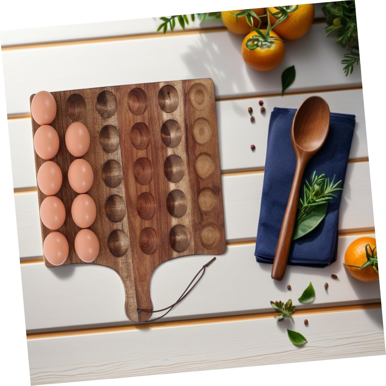 Reversible Wood Serving Tray Dual-sided Deviled Platter for Desserts Charcuterie and Cheese Easy Wash Wooden Organizer for Home and Party Use