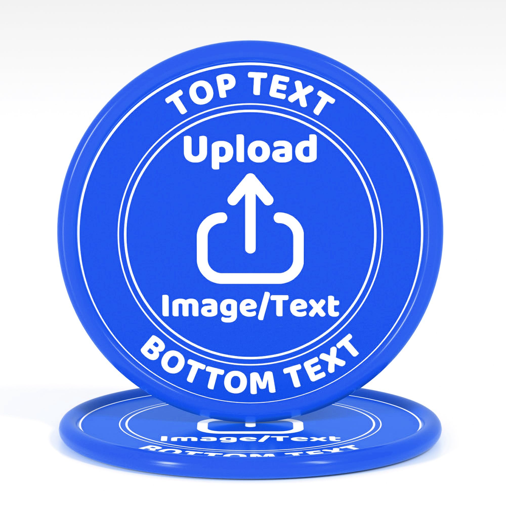 200-1000 Custom Plastic Poker Chips, Drink Chips Personalized Your Own Logo, Image and Text, Double Sided Full Color Printing Custom Tokens for Bar, Party, Business Cards and Promotions (Blue)