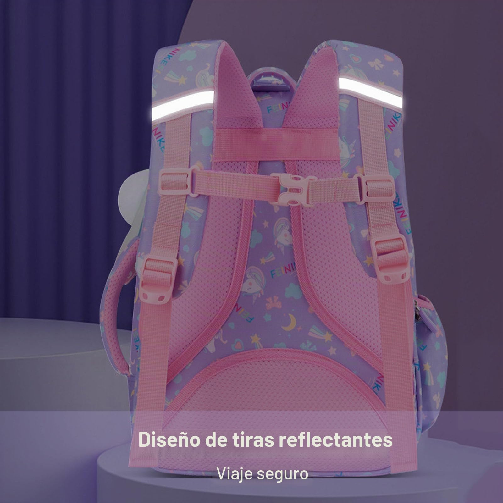 FANDARE Lindo Mochilas Infantiles Ultraligero Mochilas Escolares Mochilas Infantil Mochilas Tipo Casual Niñas Mochilas Escolares para Estudiante Primaria Mochila con Colgante de Felpa Púrpura