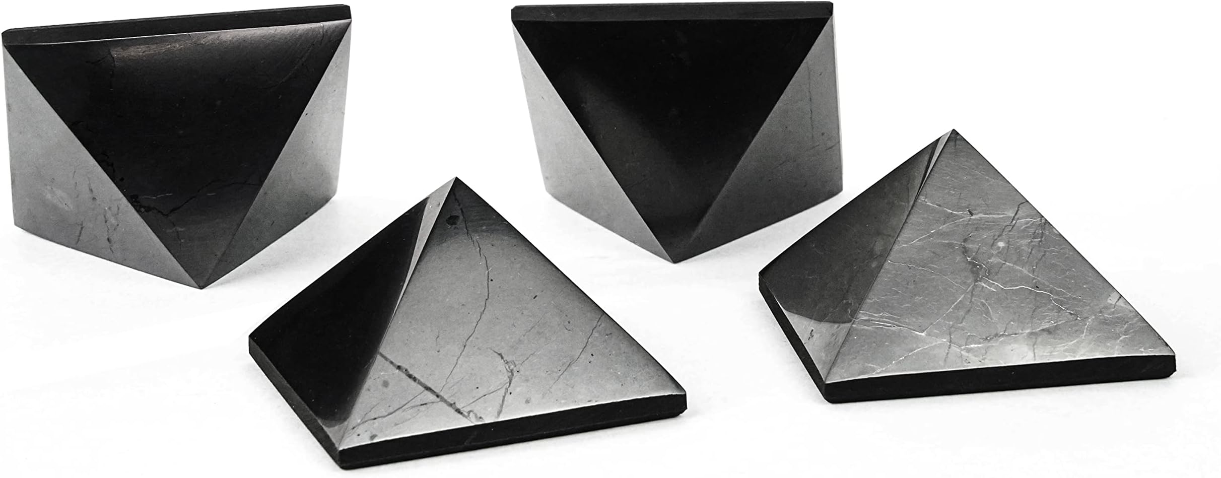 Polished shungite pyramids set 1.97'', 4 pcs