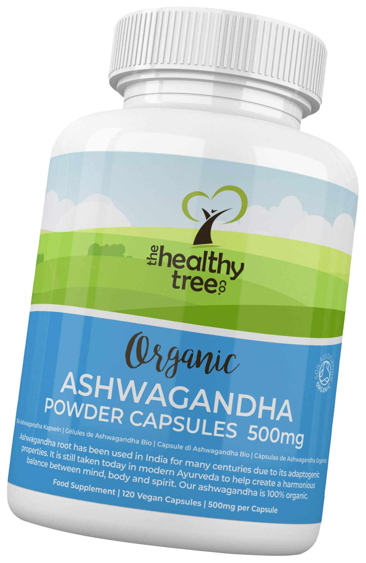 Organic Ashwagandha Capsules by TheHealthyTree Company Vegan, 100