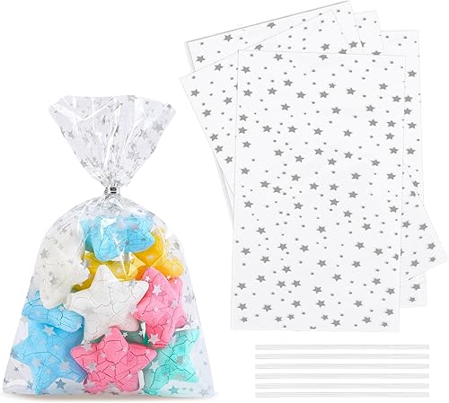 Miniatura 24 de 100 bolsas de celofán de 10 x 13 pulgadas, bolsas de celofán transparente autosellantes para envolver regalos, embalaje de dulces, postres