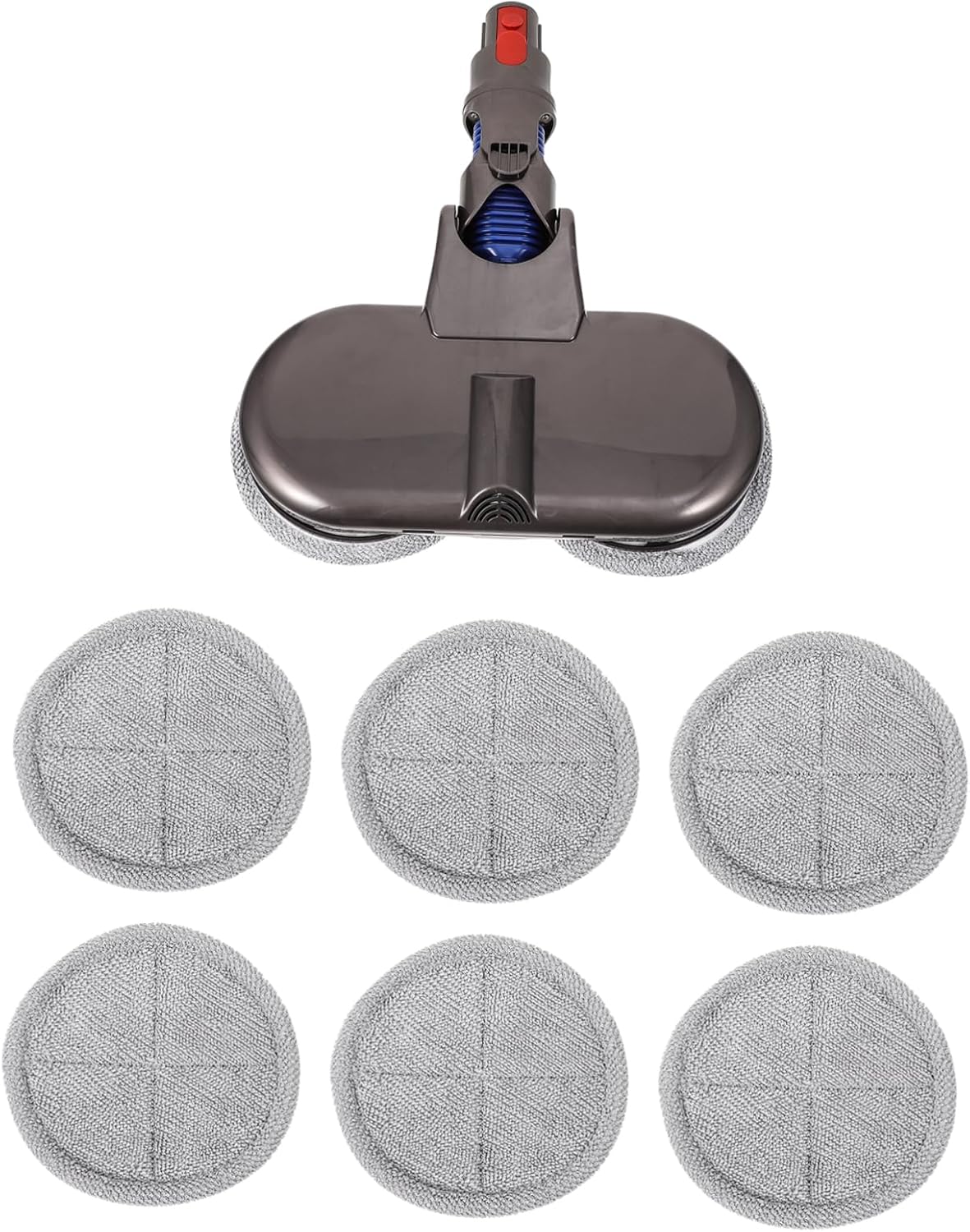 Zerodeko 6pcs Mop Accessory Replacement Head for Tile Floor Mop Attachment Double Rotation Design Easy to Clean Food Debris Dust Hair