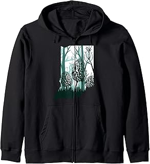 Indiana Map Morel Mushroom Hunting Shrooming Morels Fungi Zip Hoodie