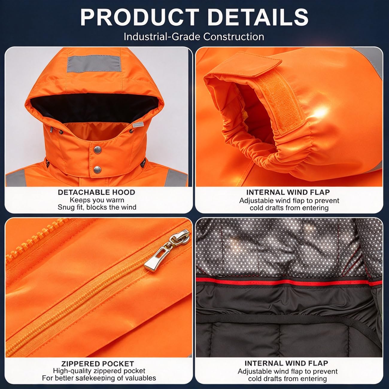 Jacke Beheizbar Herren, Heizjacke Damen Warme Arbeitsjacke Orange,3XL