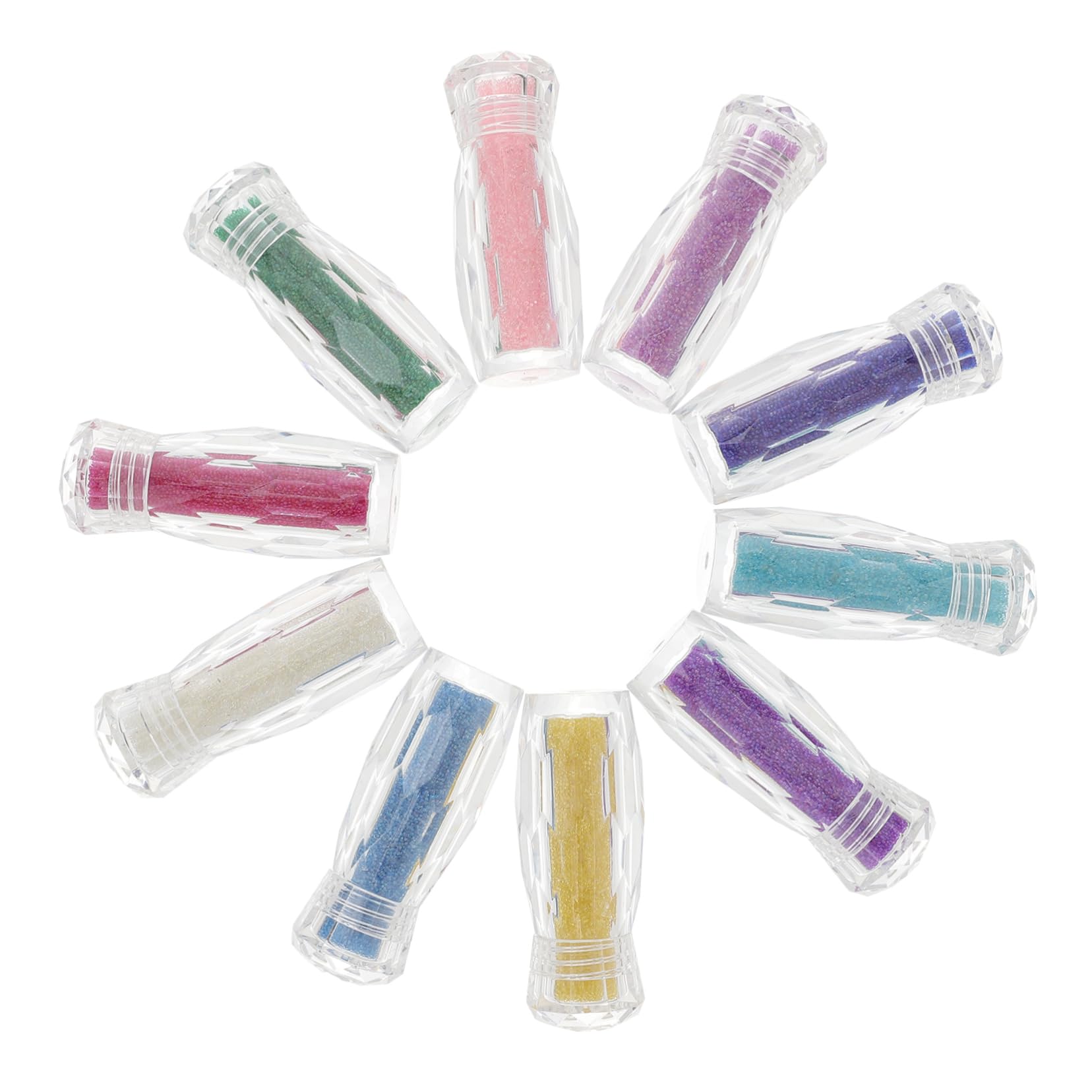 Cuentas de Caviar para Uñas de Vidrio 10 Botellas Microperlas