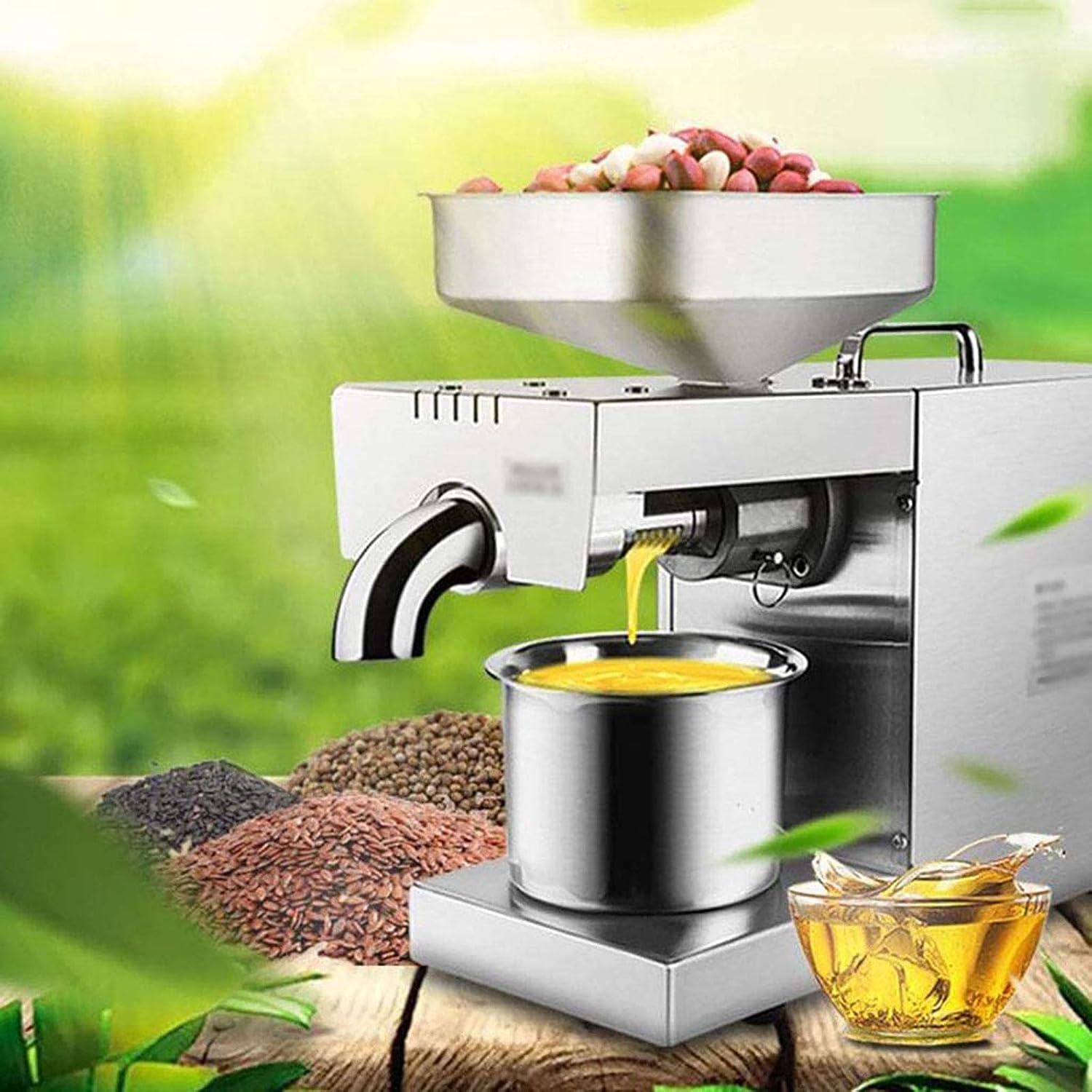 700w Home Automatic Oil Press Small Automatic Oil Press Silent High Power Motor / 10 Secondsquick Removal 15kg 65°C Low Temperature Pressing