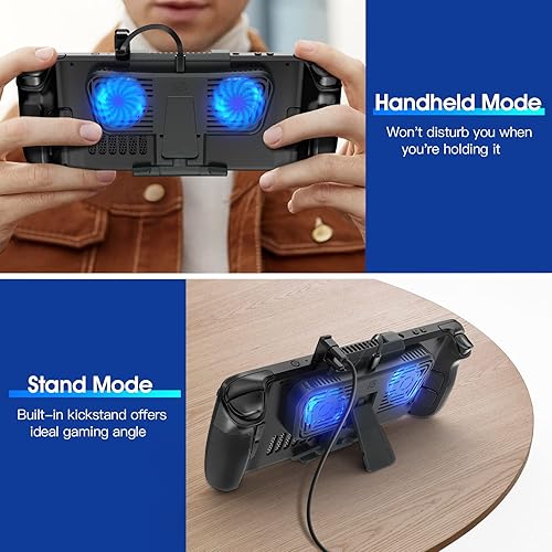 Vista 4 de TiMOVO Soporte de ventilador de refrigeración compatible con cubierta de vapor, soporte base de enfriador con adaptadores USB-C, soporte