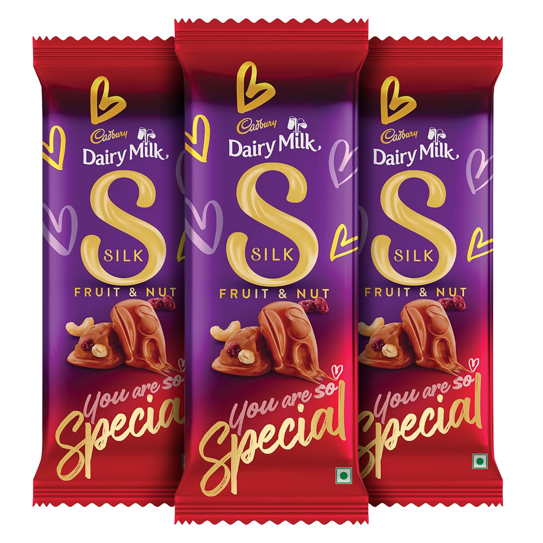 Cadbury Dairy Milk Silk Fruit and Nut Chocolate Bar, 137 g (Pack of 3)