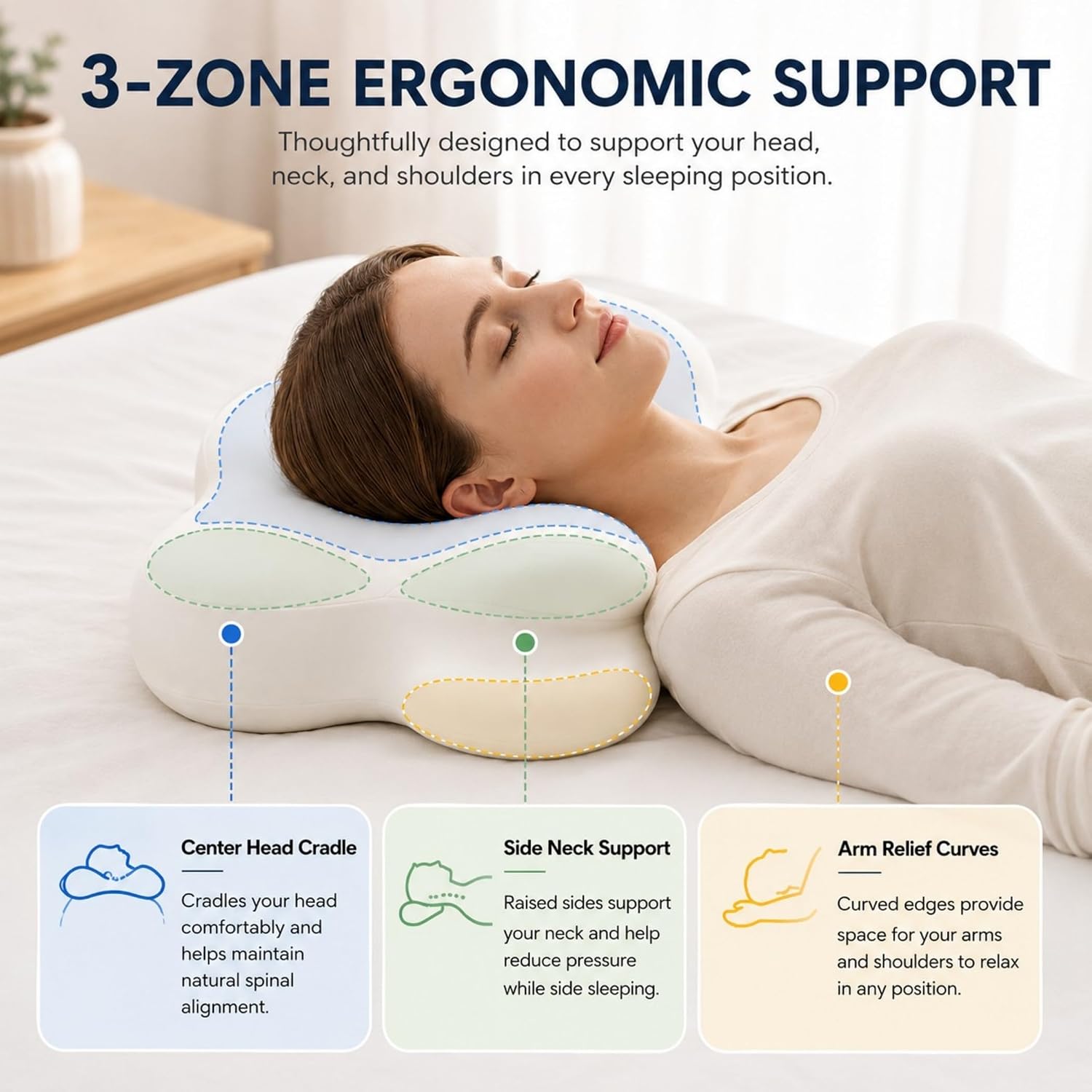 Cloud Neck Pillow, Memory Foam Contour Pillow for Sleep
