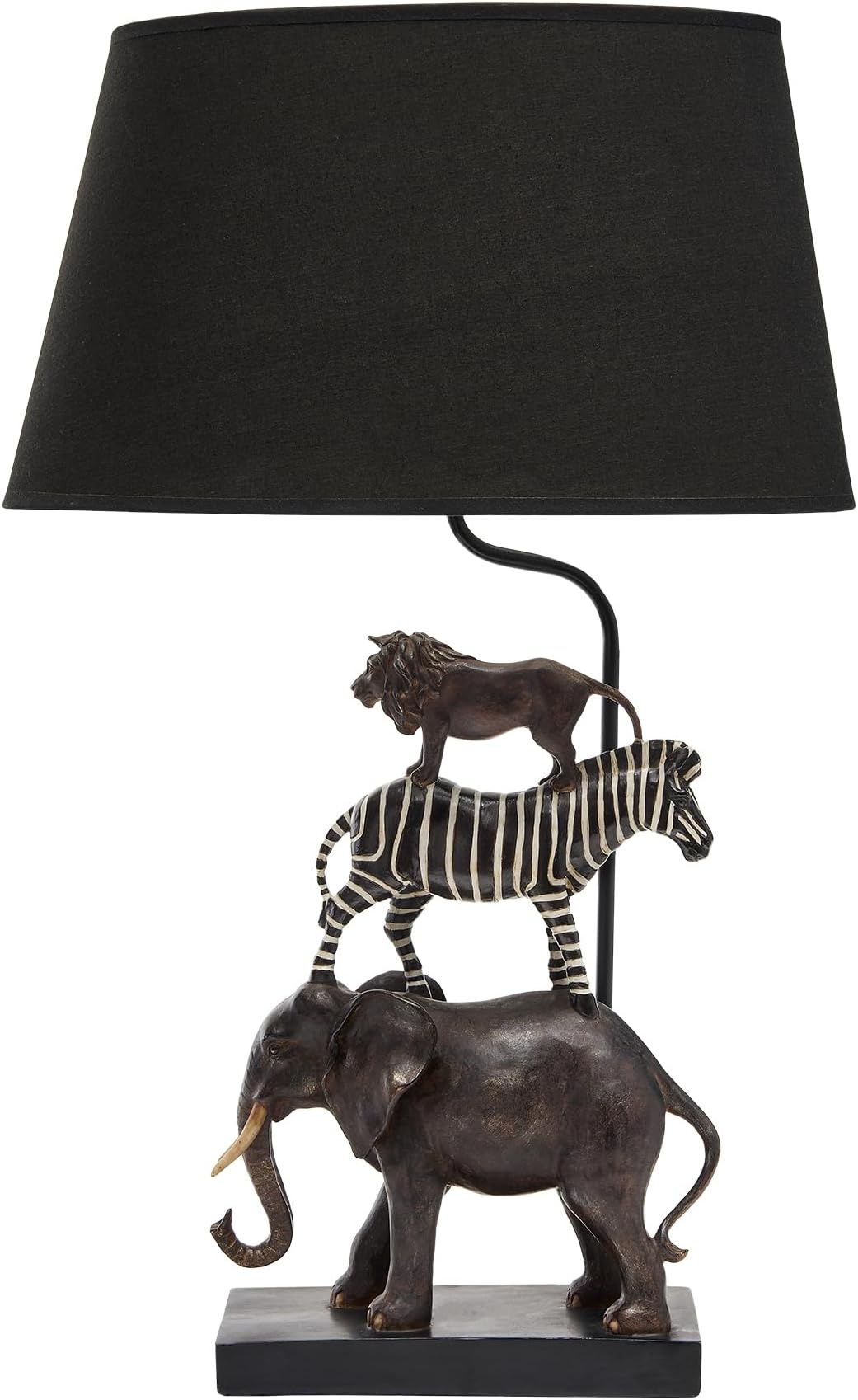 Safari Table Lamp with Animal Frame and Black Shade
