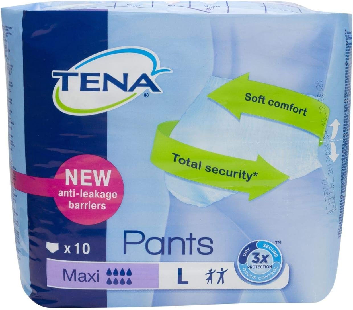TENA Pants Super Large, White, Large Pads - Pack of 12