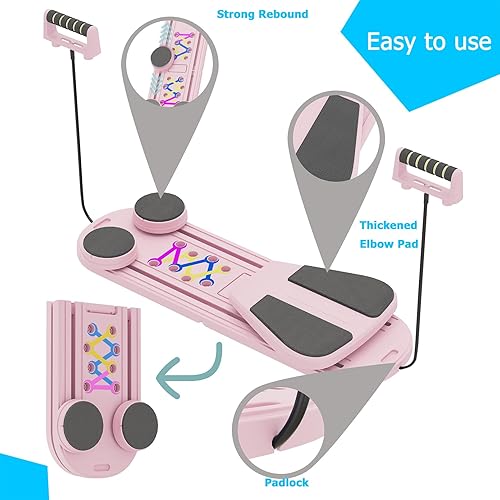 Miniatura 4 de Pilates Board, Multifunctional Pilates Reformer Machine with Ab Trainer, Portable Pilates Reformer for Core & Full Body Workout, Foldable Home Gym