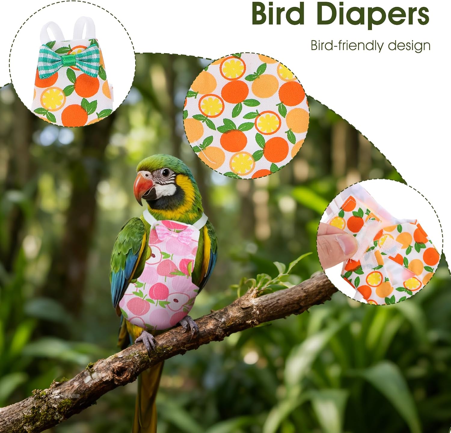 4 Pcs Bird Diaper, Cute Pet Bird Diaper, Parrot Nappy