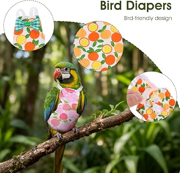 4 Pcs Bird Diaper, Cute Pet Bird Diaper, Parrot Nappy