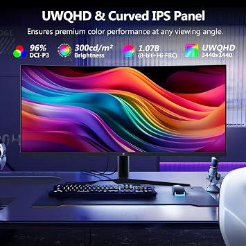 Z-Edge 34 Inch Ultrawide Curved Gaming Monitor 165 Hz 3440 x 1440 IPS 21:9