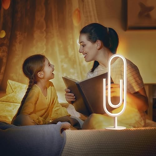 Miniatura 5 de Lámpara de mesa LED, moderna lámpara de noche regulable continua, pequeña lámpara de mesita de noche en forma de clip para oficina en casa, sala de