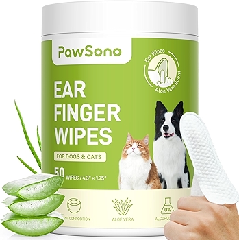 All-Natural Pet Ear Wipes: Gentle Finger-Wipe Ear Care for Dogs and Cats