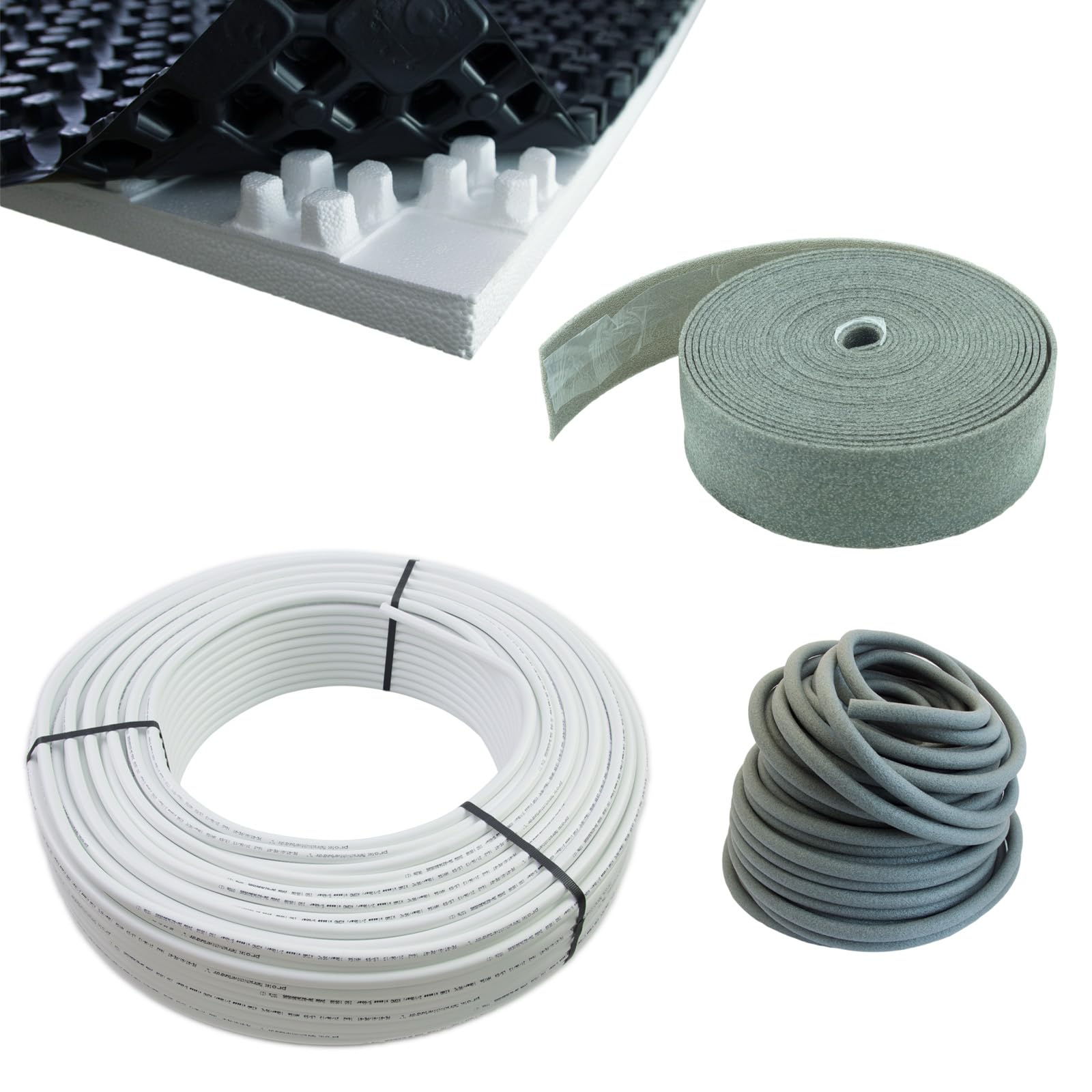 protec Fußbodenheizung Noppensystem MV Set, mit 30-2mm Isolierstärke, Fläche: 10 qm, Verlegeabstand: 15 cm