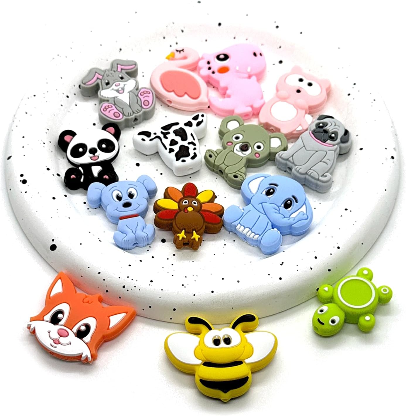 14PCS Animals Silicone Beads, Animals Shape Silicone Focal Beads for Keychain Making, Loose Beads Bulk for Pens DIY Handicrafts Necklace Bracelet Lanyard Pendants - Image 7
