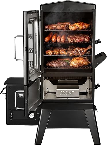 Miniatura 2 de Ahumador eléctrico vertical de pellets con tapa y sonda de carne, parrilla digital de barbacoa de 4 estantes, espacio de cocción de 616 pies