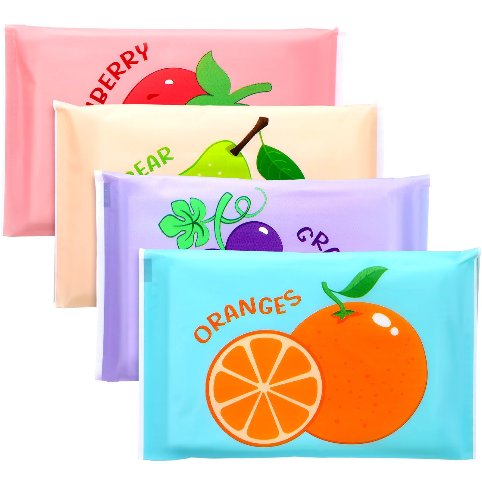 PerKoop 100 Pack Pocket Tissues Travel Slim Packs Small Facial Tissues Wallet Size Toilet Paper for Travel Guest Wedding Supplies, 4 Styles(Fruits)
