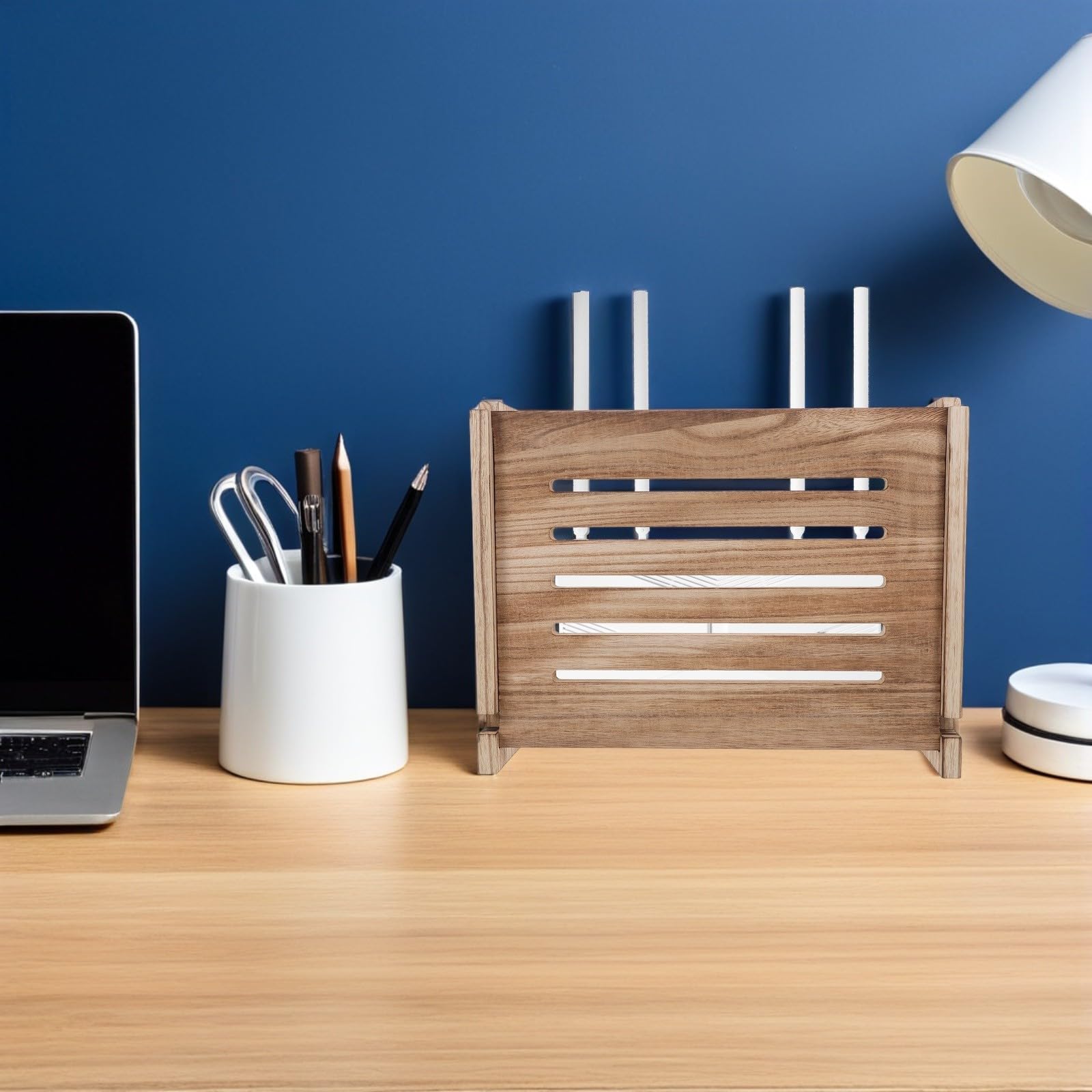 Wandmontierte Router Aufbewahrungsbox Routerbox für Modem und Router Staubgeschützt Kabelmanagement Organizer für Wohnzimmer und Büro