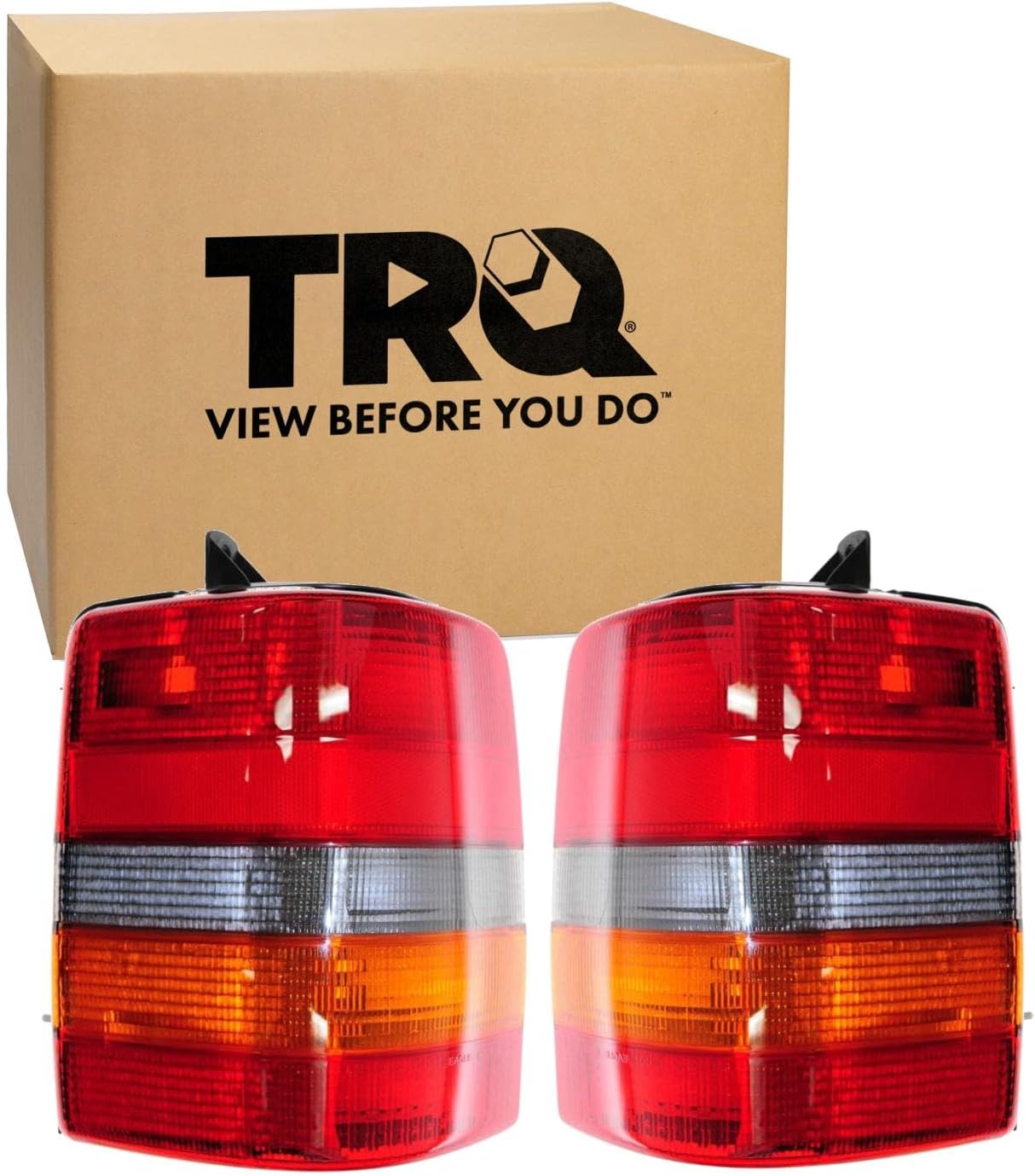 TRQ Driver & Passenger Side Rear Tail Lights Set Compatible with 1993-1998 Jeep Grand Cherokee 1993 Grand Wagoneer CH2800121 CH2801121