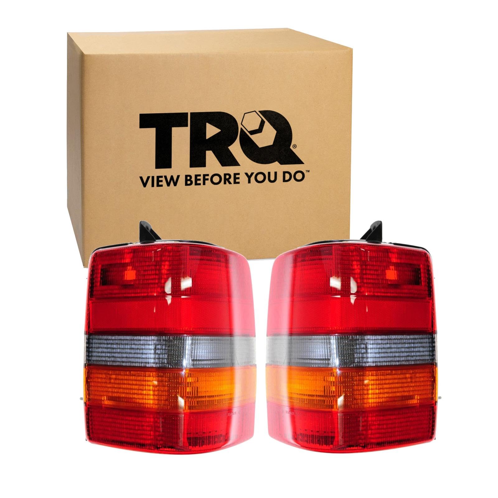 TRQ Driver & Passenger Side Rear Tail Lights Set Compatible with 1993-1998 Jeep Grand Cherokee 1993 Grand Wagoneer CH2800121 CH2801121