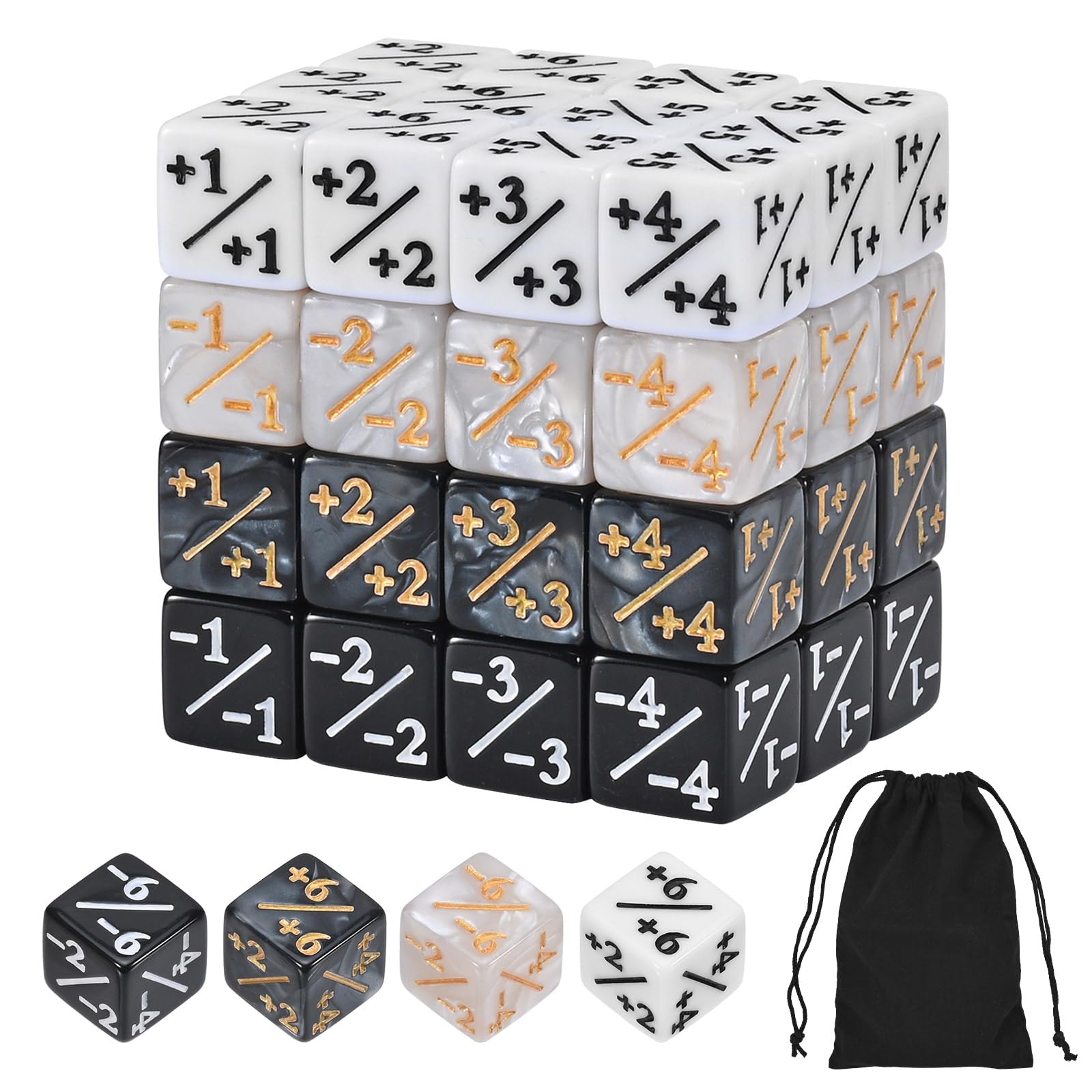 48 Pezzi Dadi Da Gioco, 4 Colori Dadi Magic, Set Dadi Con Sacchetti Di Stoccaggio, Dadi Magic The Gathering, Dadi D6, Compatibile Con MTG, CCG, Accessorio Per Giochi Di Carte