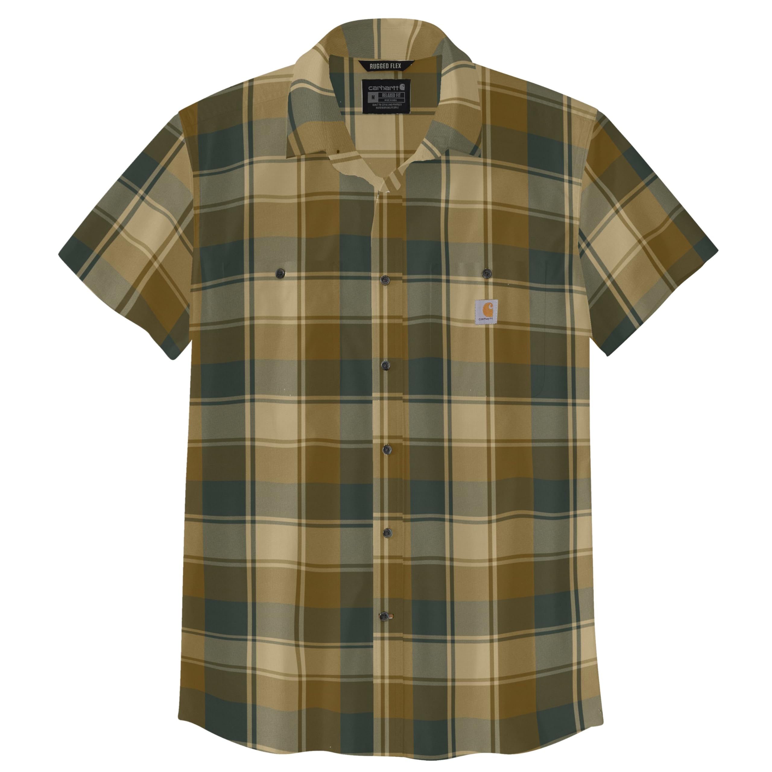 Carhartt Men's 106745 Rugged Flex™ Relaxed Fit Lightweight Short-Slee, Forestry Green, XXL