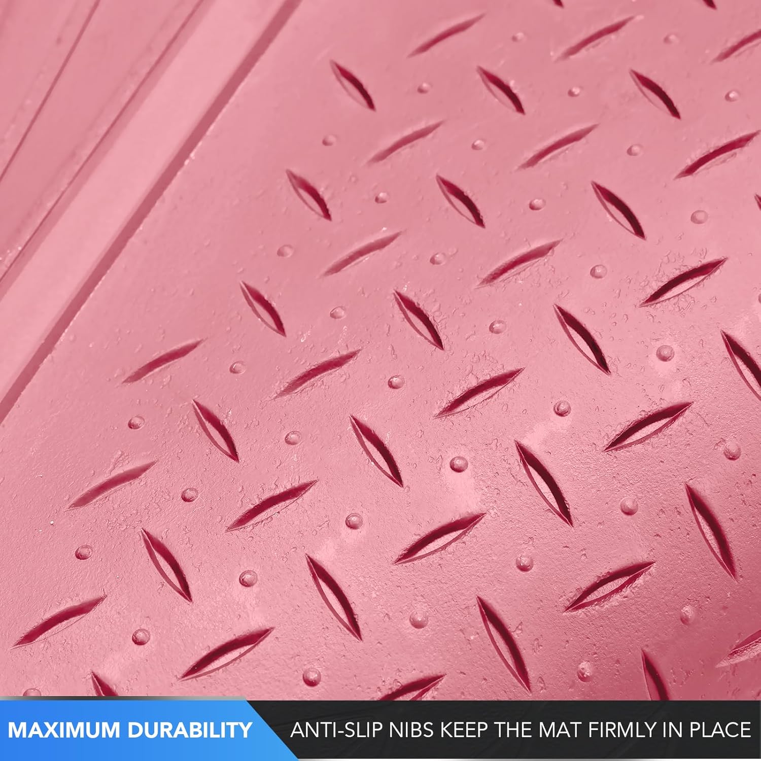 PIC AUTO Heavy Duty Rubber Trunk Cargo Liner Floor Mats, Trimmable to Fit for Car, SUV, Van, and Trucks – All-Weather Protection, Anti-Slip Backing, Easy to Clean, Durable and Long-Lasting(Large,Pink)