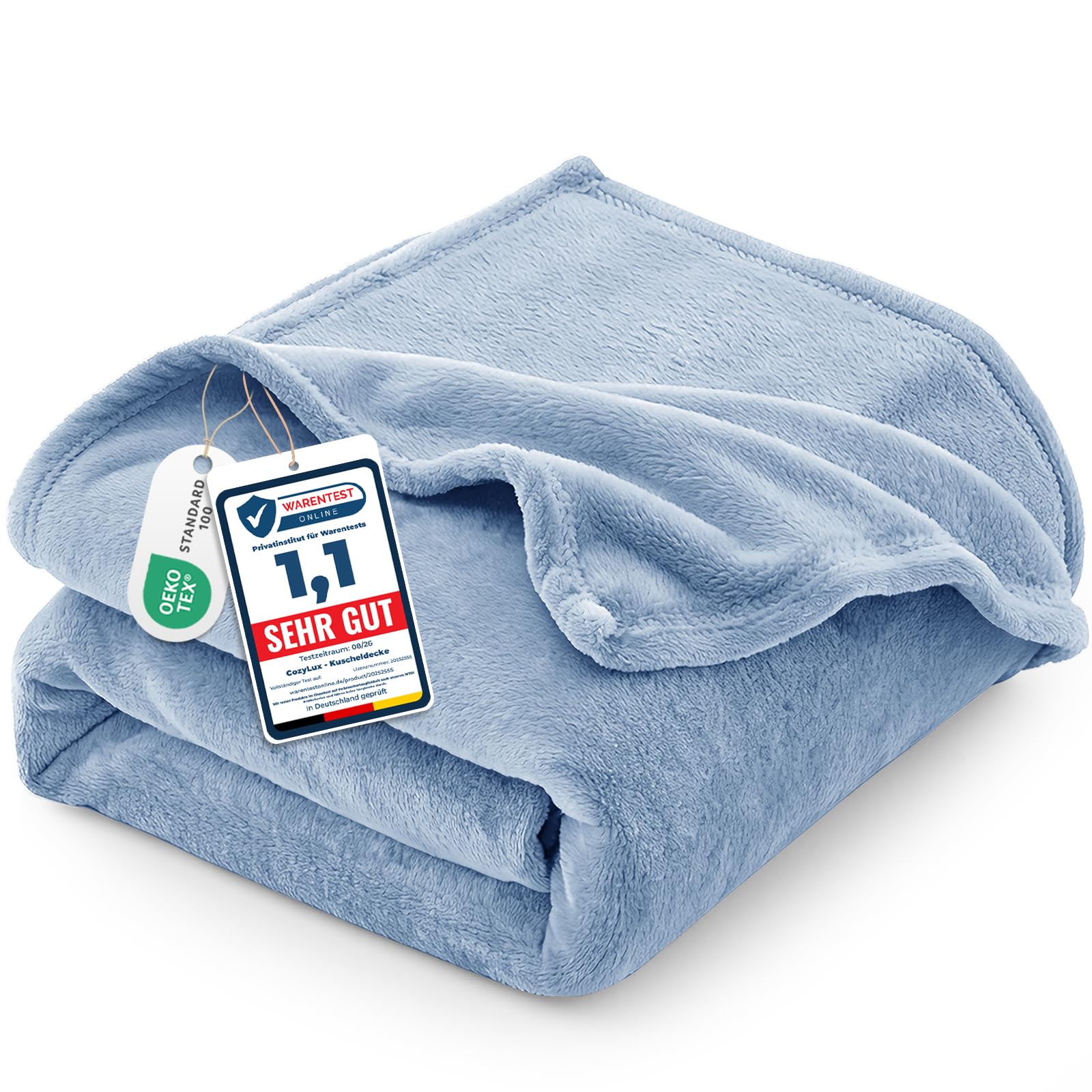 CozyLux Kuscheldecke Flauschig Decke 150x200 cm Himmelblau