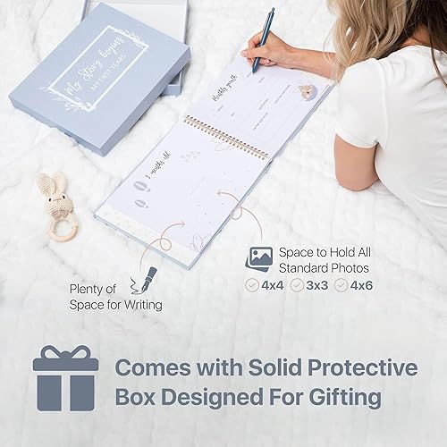 Miniatura 4 de Libro de recuerdos para bebés desde el embarazo hasta los 5 años, 84 páginas guiadas de género neutro para bebé niño o niña, un diario atemporal y