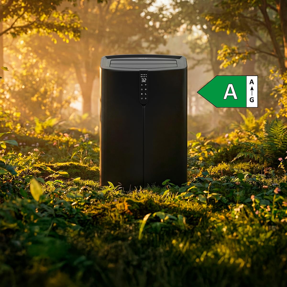 Cecotec Condizionatore Portatile Pompa di Calore Wifi ForceClima 12600 Nux Heating Connected. 12000BTU, Telecomando, Display Touch, 5 Modalità, 3 Velocità, Timer, 28-30m², Benessere Totale