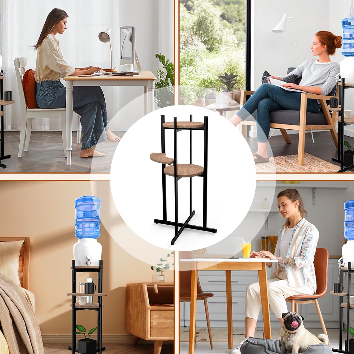 Versatile Storage Rack with Removable Shelves for Books Decor Modern Sturdy Design Floor Standing Organizers Ideal for Water Dispenser Coffee Machine Storage Detachable Structure