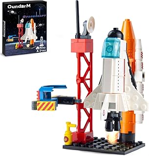 OundarM Space Exploration Shuttle Toy with Control Tower Building Kit for 6 7 8 9 10 Years Old Boys, Best Space Toy Gifts for 6-10 Years Old Boys, Compatible with Lego (107 Pcs)