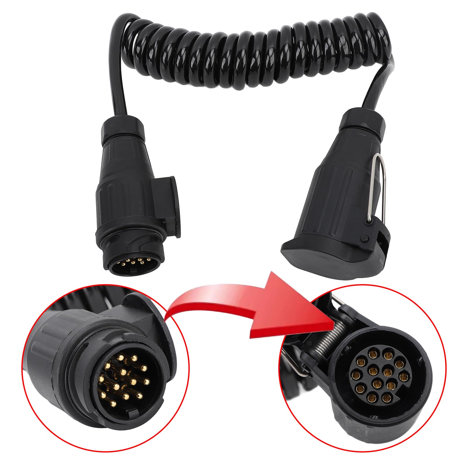 Adaptador de Luz del Remolque, Arnés de Cableado de Latón de Abdominales Conector de Remolque de Remolque Instalación Fácil para Remolque para Llevar Bote de Caravana
