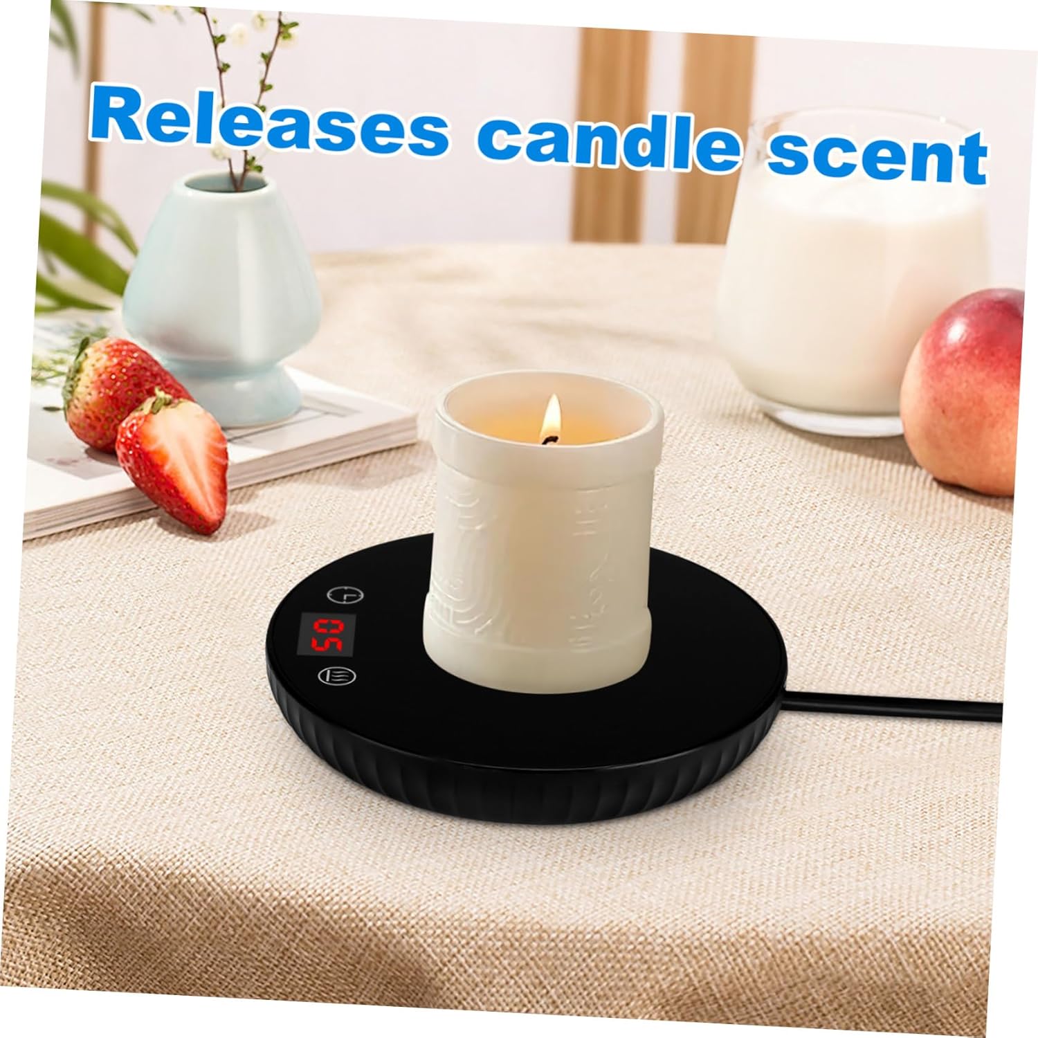 Electric Mug Warmer for Desk with Quick Heating and Temperature Control Reusable Beverage Heating Coaster for Coffee Tea Milk and Soup Lightweight Abs and Tempered Glass Design US