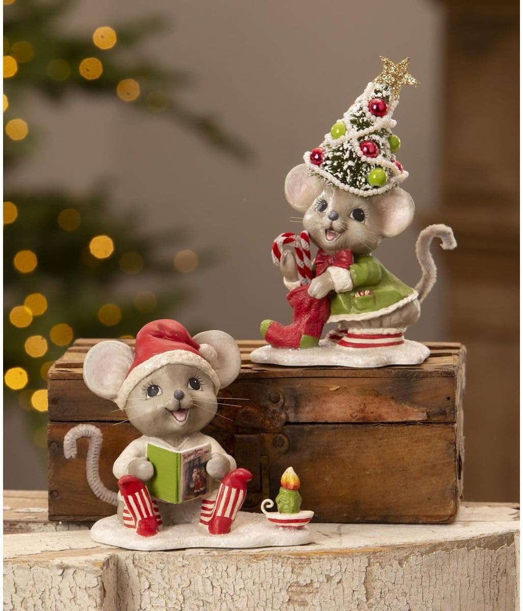 Bethany Lowe Manny Mouse with Candle 4" TD3182