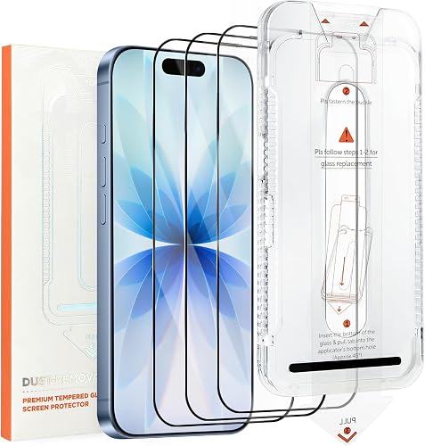 Jngnpn 3 Pack Screen Protector for iPhone 17,Auto-Alignment,Premium Tempered Gla