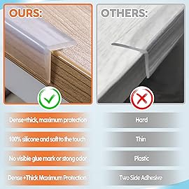 Baby Proofing, Edge Protector 100% Silicone, Soft Corner Protectors for Kids, Pre-Tape Adhesive Edge Guard for Kids Safety, Child Drawer Furniture Cabinet Bumper (32.8ft 0.6x0.6in(Width))