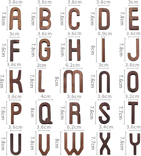 Miniatura 2 de Letras inglesas de madera de nogal negro letra A-Z para manualidades, madera creativa, combinación aleatoria, decoración de fiesta, letra C