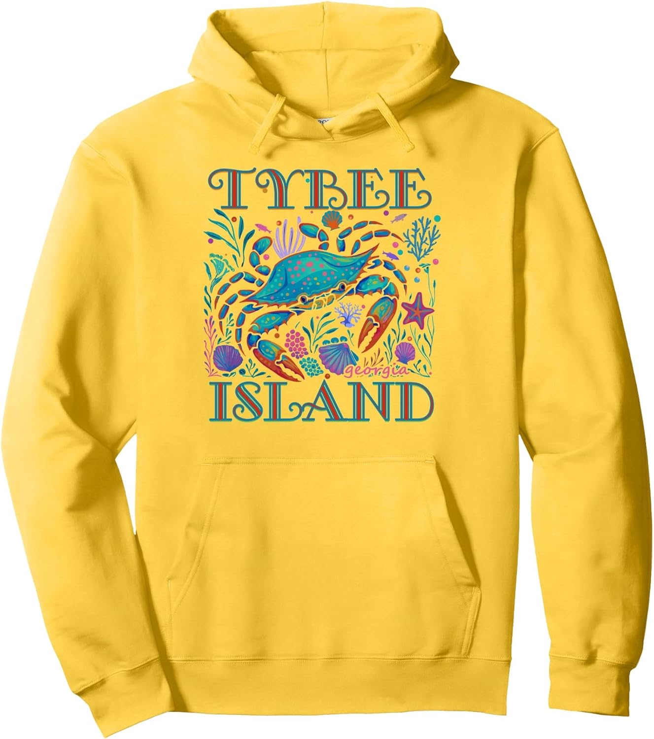 TYBEE ISLAND GA COLORFUL BLUE CRAB SUMMER BEACH VACATION Pullover Hoodie