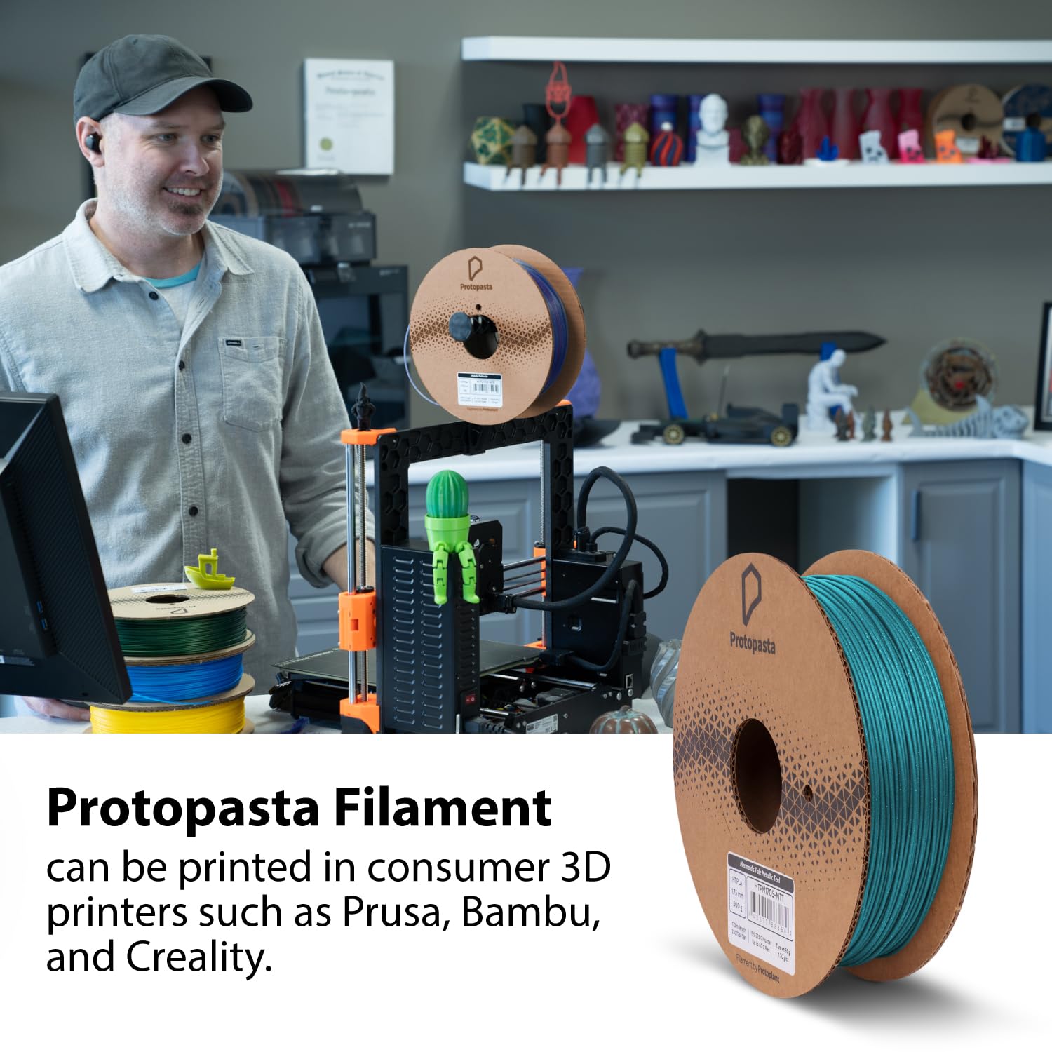 Mermaid's Tale Metallic Teal HT PLA, carrete de 1,75 mm, 500 g