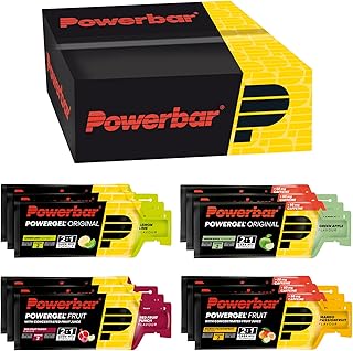 Powerbar - PowerGel Multiflavour Box - 12x41g - High Carb Energy Gels - 2:1 Carbohydrate Ratio - Sodium