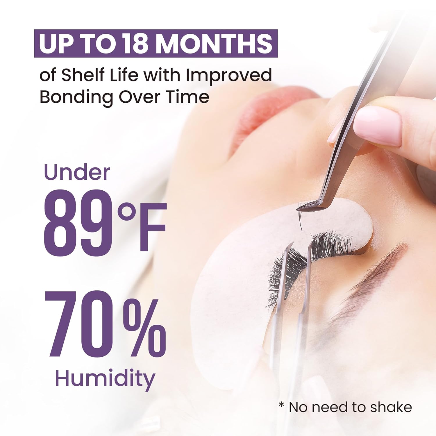 Professional K Beauty Eyelash Extension Adhesive - 1-3 Sec Fast Drying Time - Super Strong - Sensitive for Extensions - Black - 0.35 oz