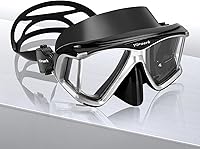 Vista 10 de Máscara de buceo para adultos, máscara de esnórquel de vidrio templado antivaho con cubierta para la nariz, gafas de natación panorámicas de 180°