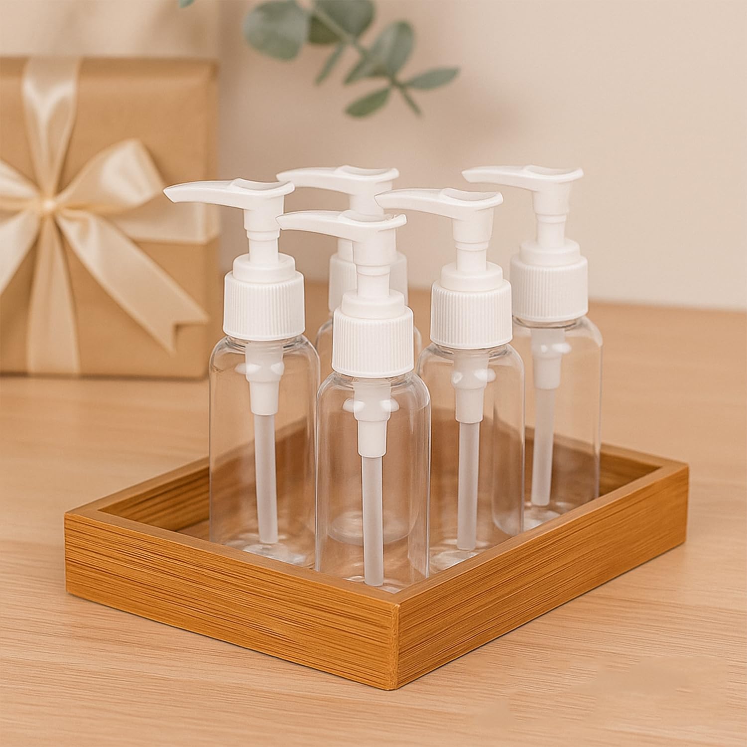 6Pcs 50ml/1.67Oz Clear Plastic Pump Bottles with White Dispenser Refillable Travel Lotion Pump Bottles Leakproof Empty Cosmetic Containers for Shampoo, Conditioner, Liquid Soap, Cream