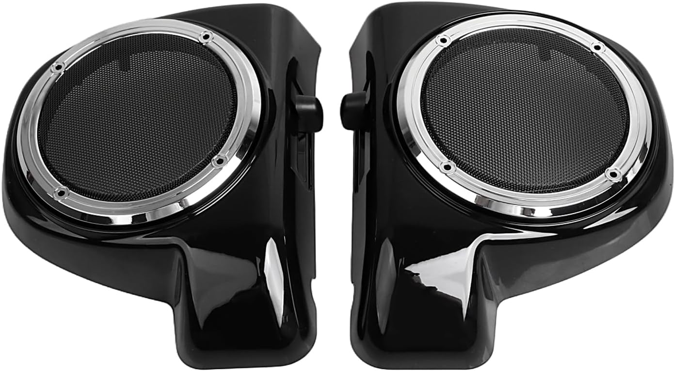 Compatible with Lower Vented Fairing 6.5" Speaker Pods Boxes Grills for Harley Electra Glide Standard FLHT FLTRX Street Special FLHXS 2014-2023(Except King and CVO)